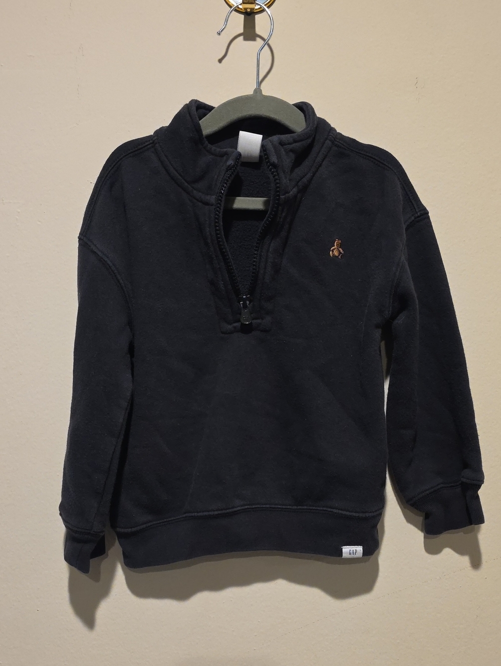 GAP Black Fleece Zip-Up Jacket Size 4t Quarter Zip Pullover Black